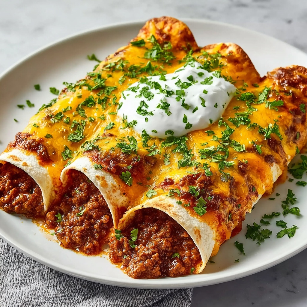 Cheesy Ground Beef Enchiladas Recipe - Recipe Image