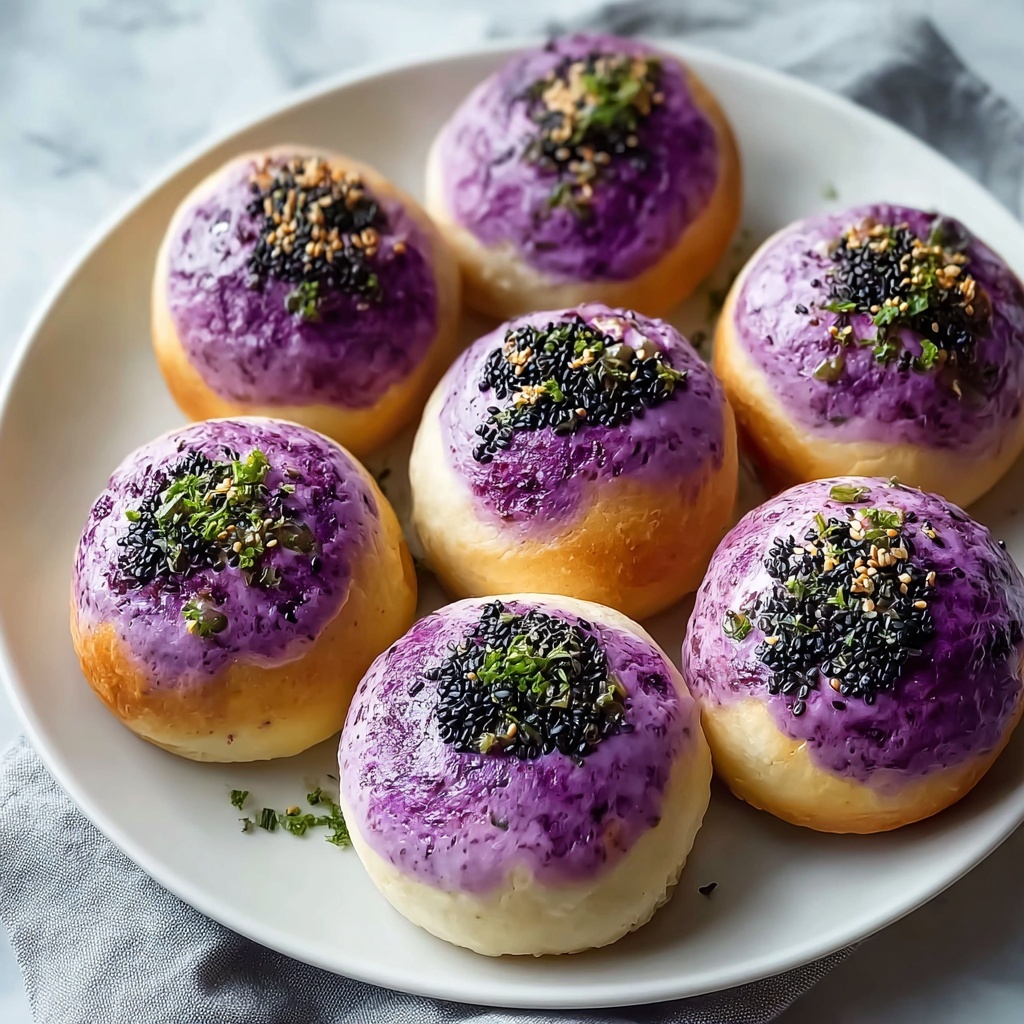 Purple Sweet Potato Soft Sourdough Buns Recipe - Recipe Image