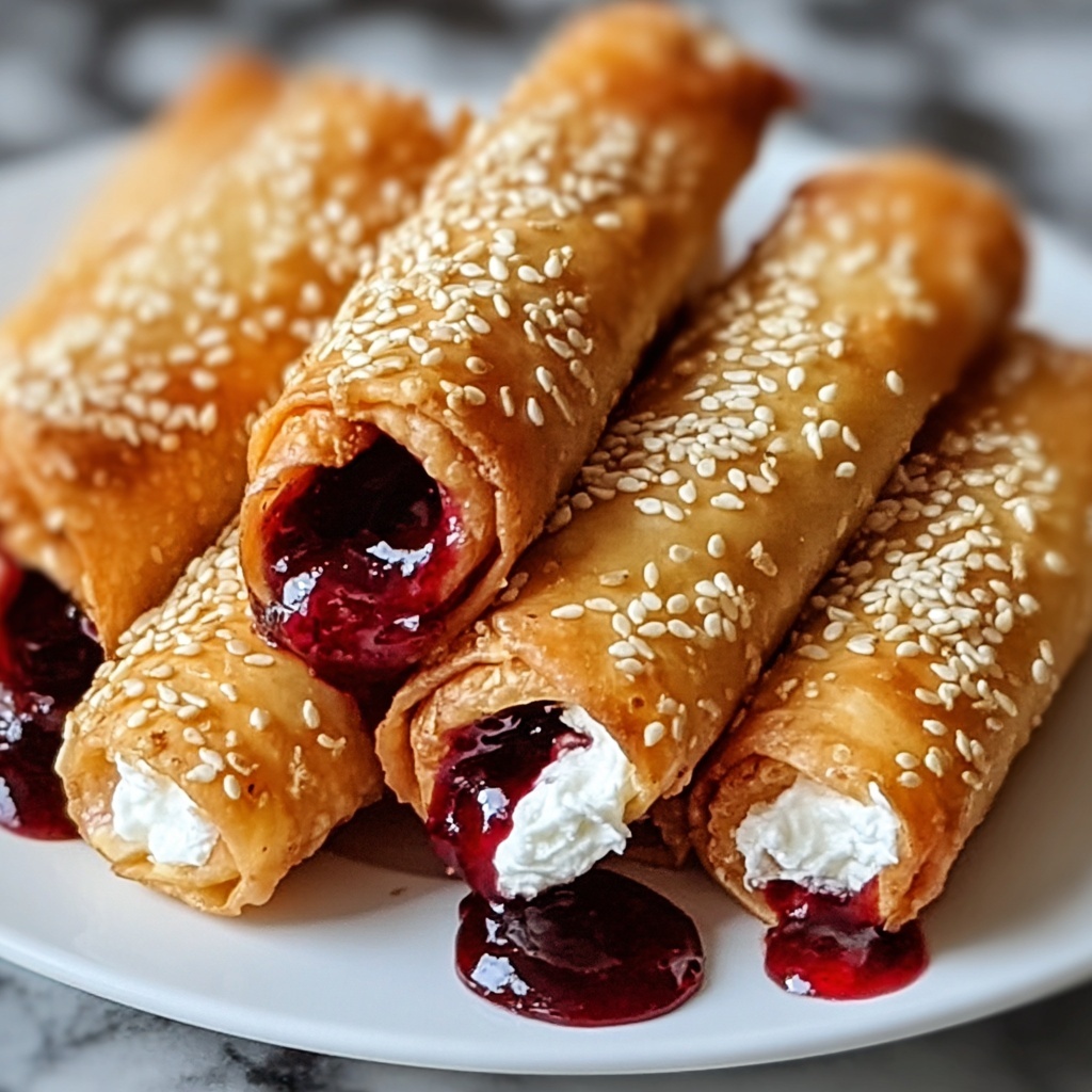 Air Fryer Cherry Cheesecake Egg Rolls Recipe - Recipe Image