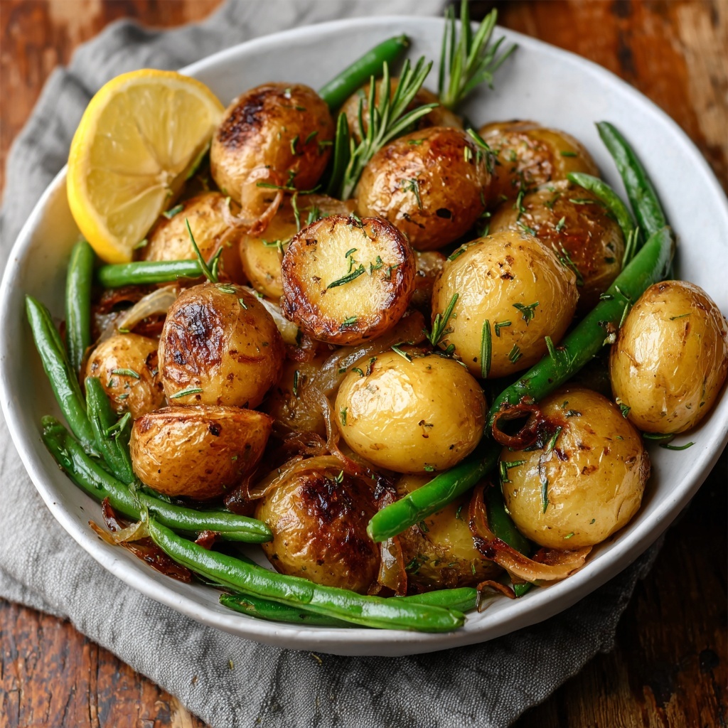 Lemon Rosemary Roasted Potatoes & Green Beans Recipe - Recipe Image
