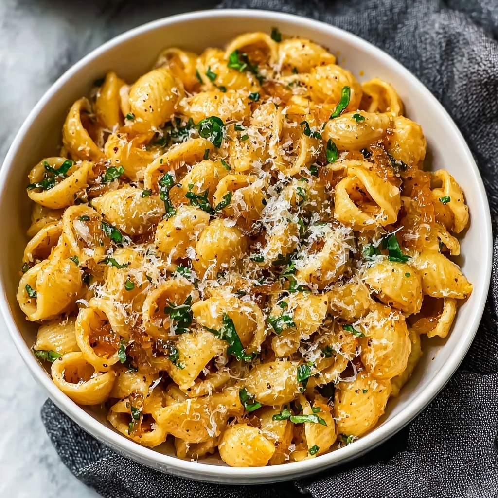 One Pot French Onion Pasta Recipe - Recipe Image