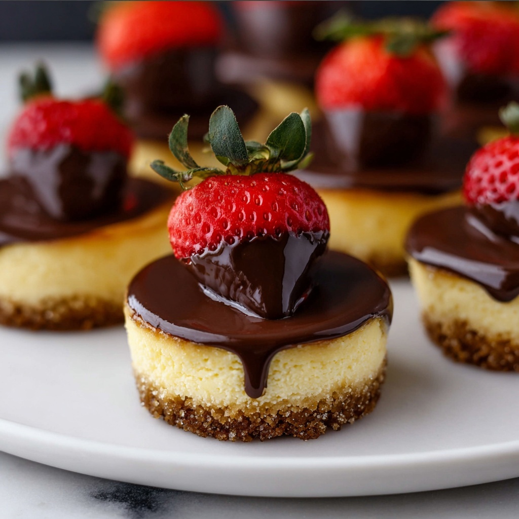 Chocolate-Dipped Strawberry Mini Cheesecakes Recipe - Recipe Image