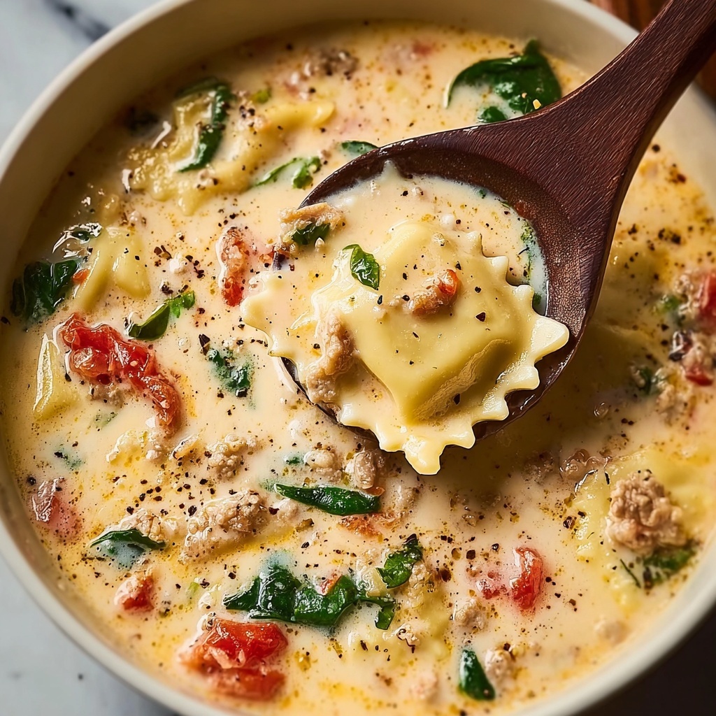 Slow Cooker White Lasagna Soup Recipe - Recipe Image