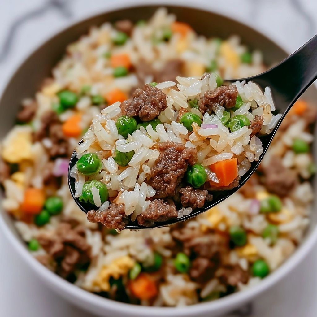 Onion Beef Fried Rice Recipe - Recipe Image