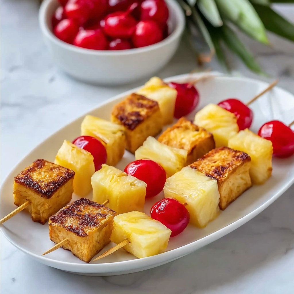 Pineapple Upside Down Cake Kabobs Recipe - Recipe Image