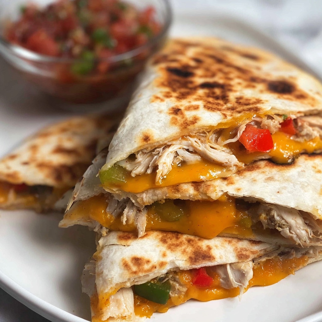 Pulled Chicken Quesadilla Triangles Recipe - Recipe Image