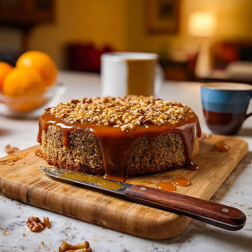 Warm Spiced Date & Walnut Cake with Orange Glaze Recipe - Recipe Image