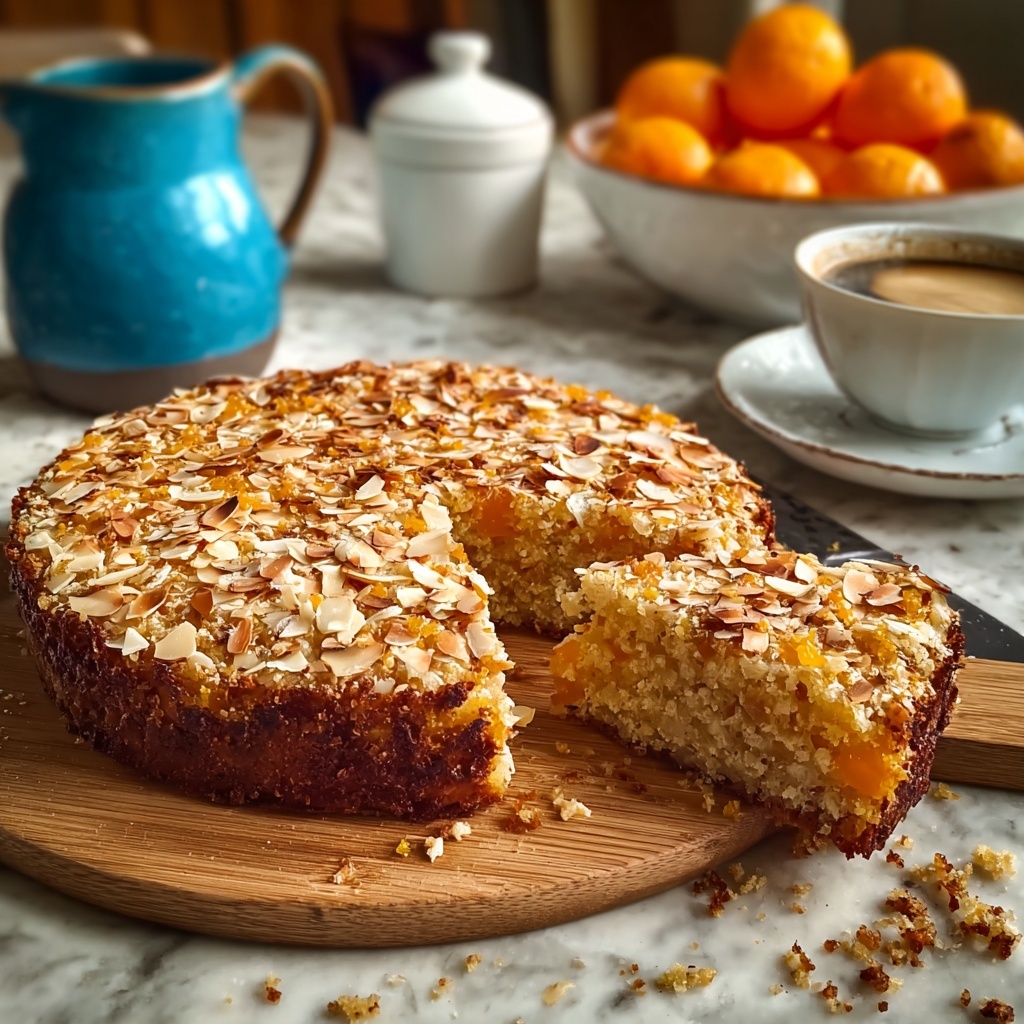 Sticky Orange Apricot Date Cake with Almond Crunch Recipe - Recipe Image