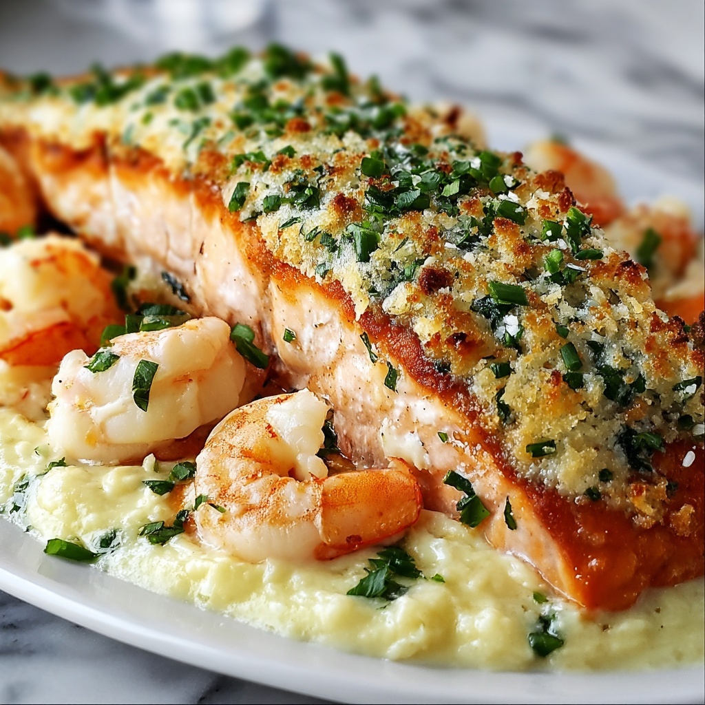 Crab and Shrimp Stuffed Salmon for a Keto Delight Recipe - Recipe Image