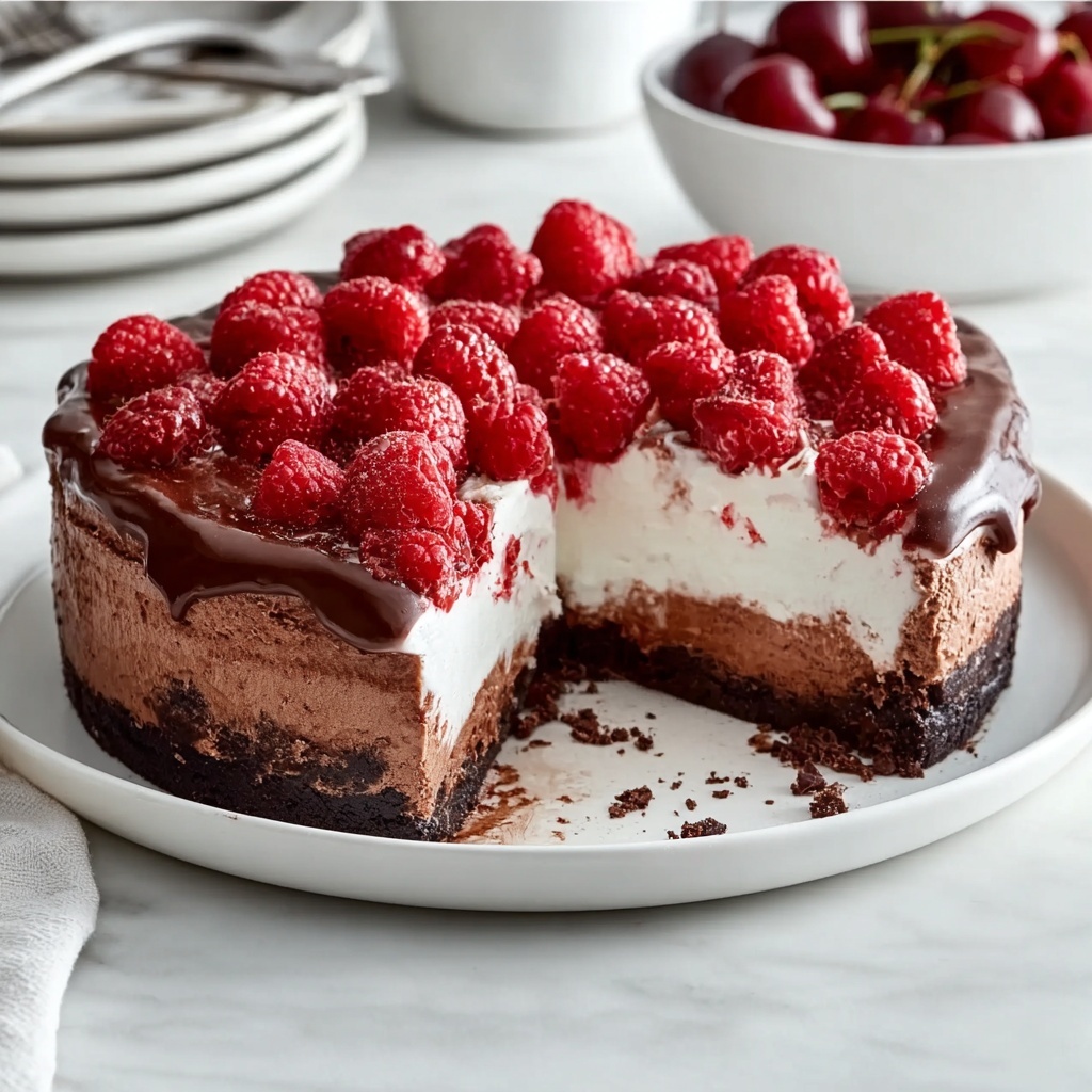 No Bake Black Forest Cheesecake Recipe - Recipe Image