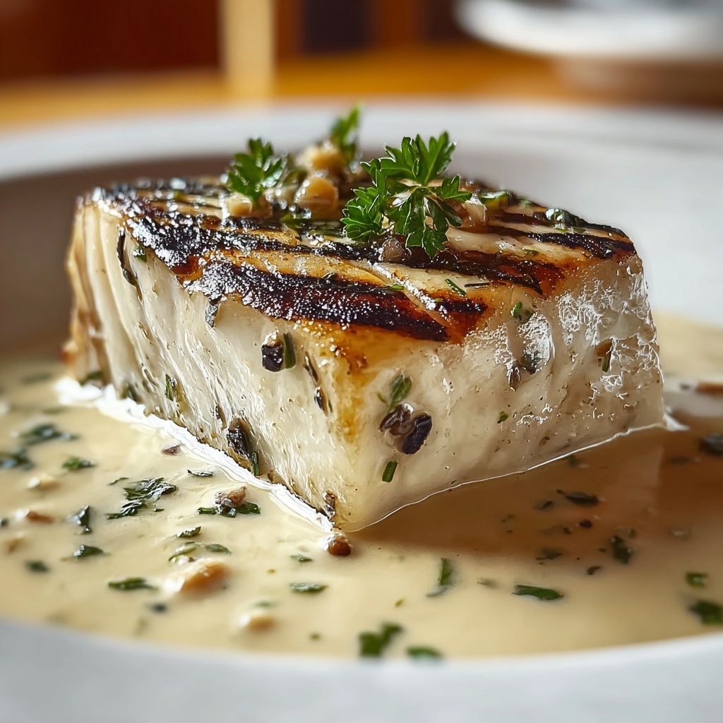 Savor Tuna Steaks with Creamy Garlic Sauce Recipe - Recipe Image