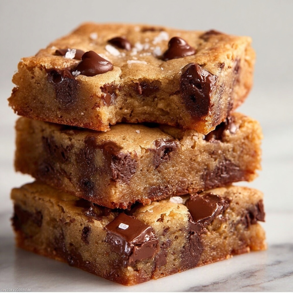 Brown Butter Triple Chocolate Blondies Recipe - Recipe Image