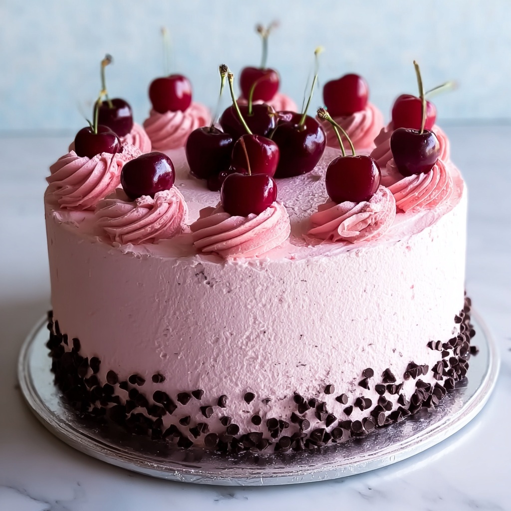 Easy Chocolate Cherry Chip Cake with Maraschino Cherries Recipe - Recipe Image