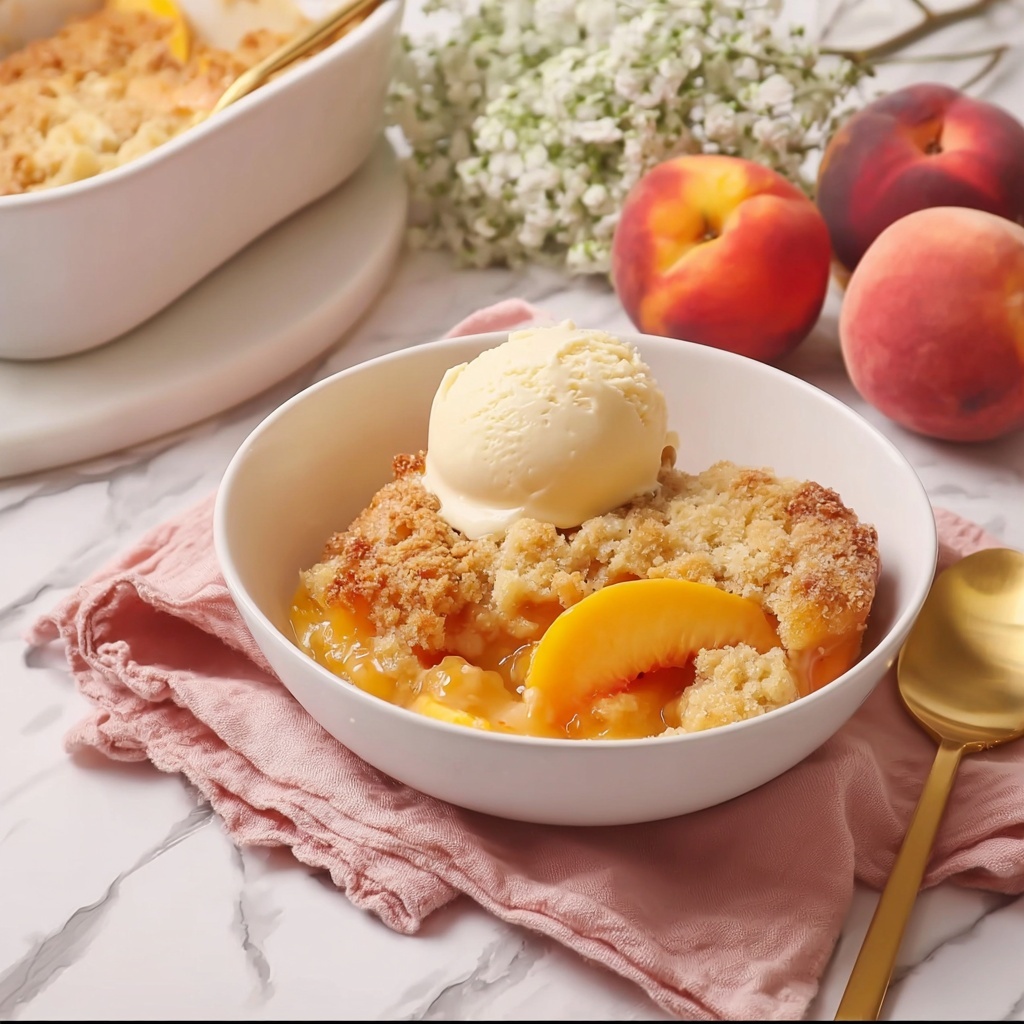 Easy Peach Cobbler with Cake Mix Recipe - Recipe Image