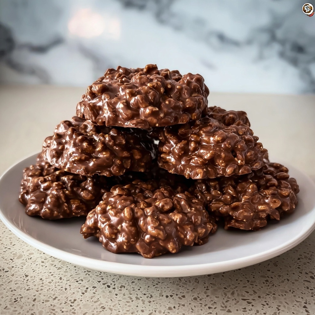 Easy No-Bake Chocolate Peanut Butter Cookies Recipe - Recipe Image