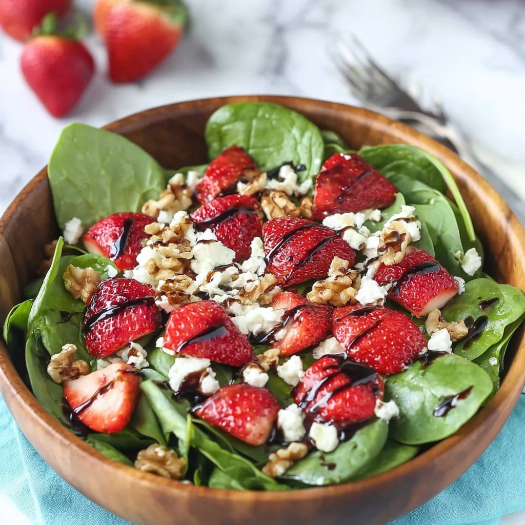 Spinach Strawberry Salad with Feta Cheese Recipe - Recipe Image