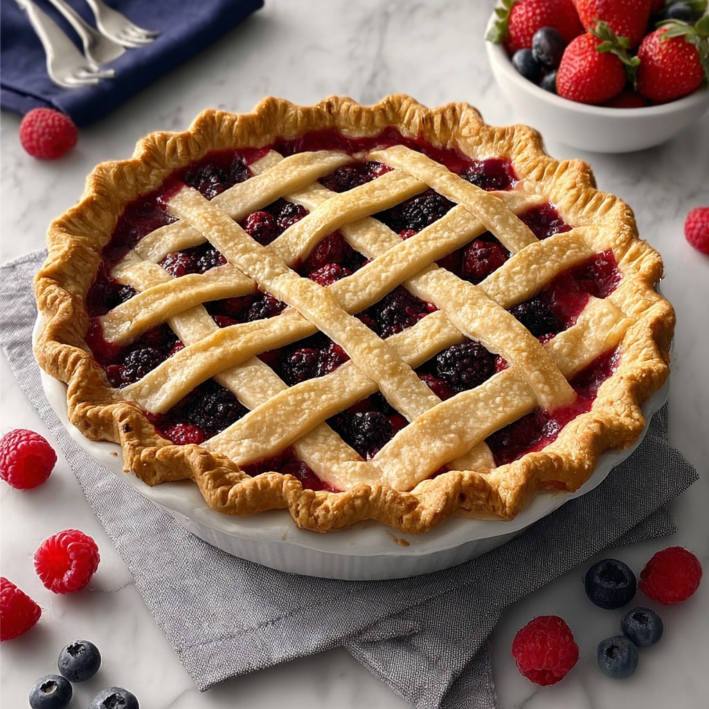 Triple Berry Pie Recipe - Recipe Image