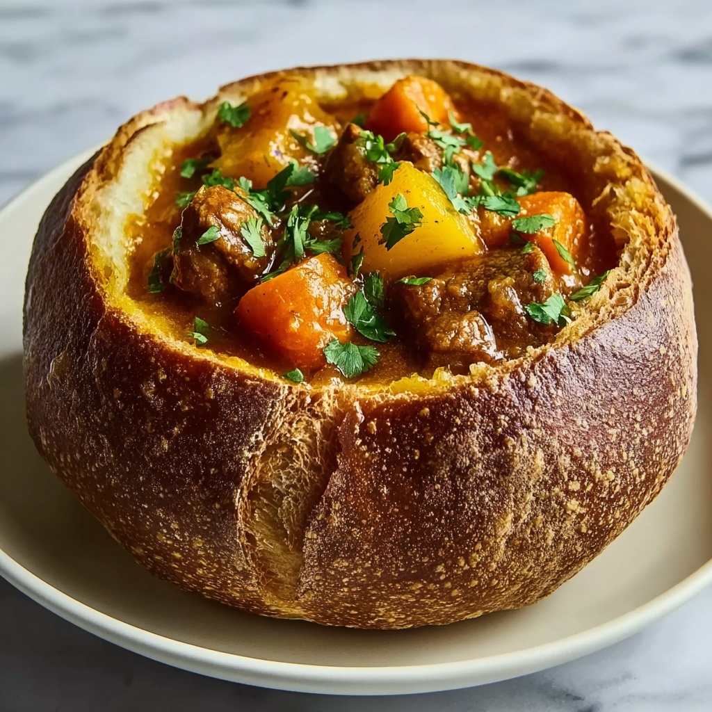 South African Curry in Hollowed Bread Recipe - Recipe Image