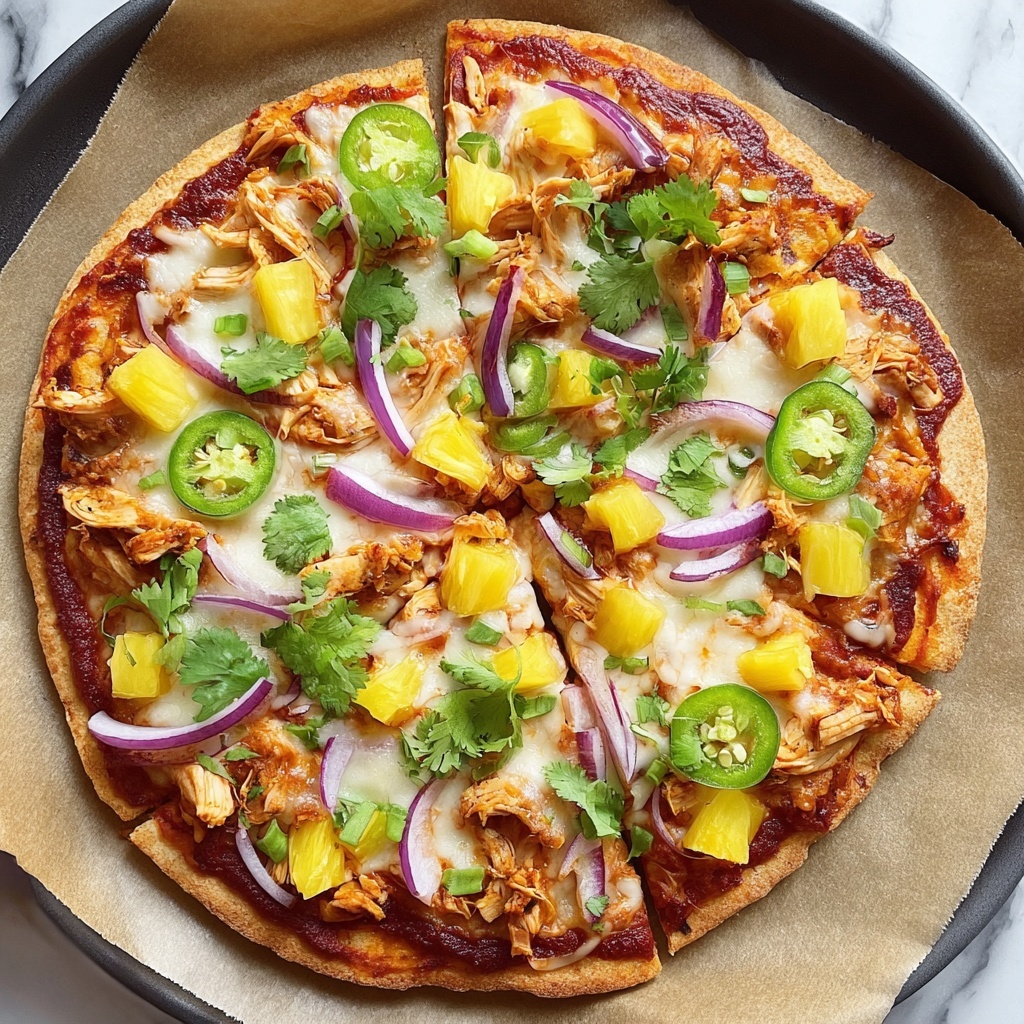 Pineapple Jalapeño BBQ Chicken Pizza Recipe - Recipe Image