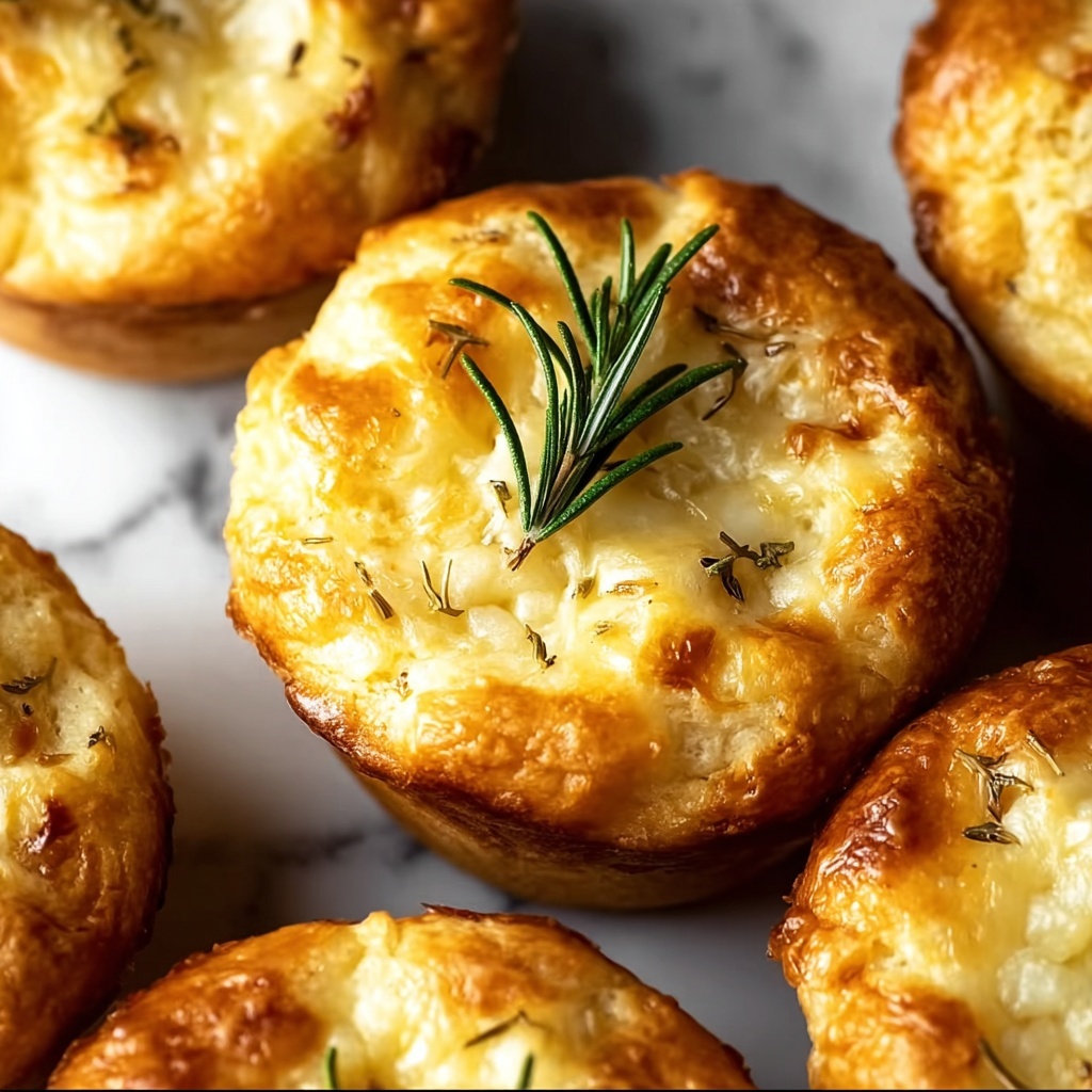 Golden Crust Garlic Rosemary Focaccia Muffins Recipe - Recipe Image