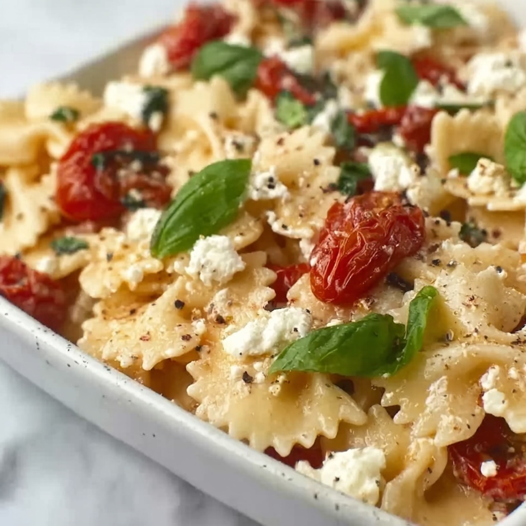 Baked Feta Pasta with Cherry Tomatoes and Fresh Basil Recipe - Recipe Image