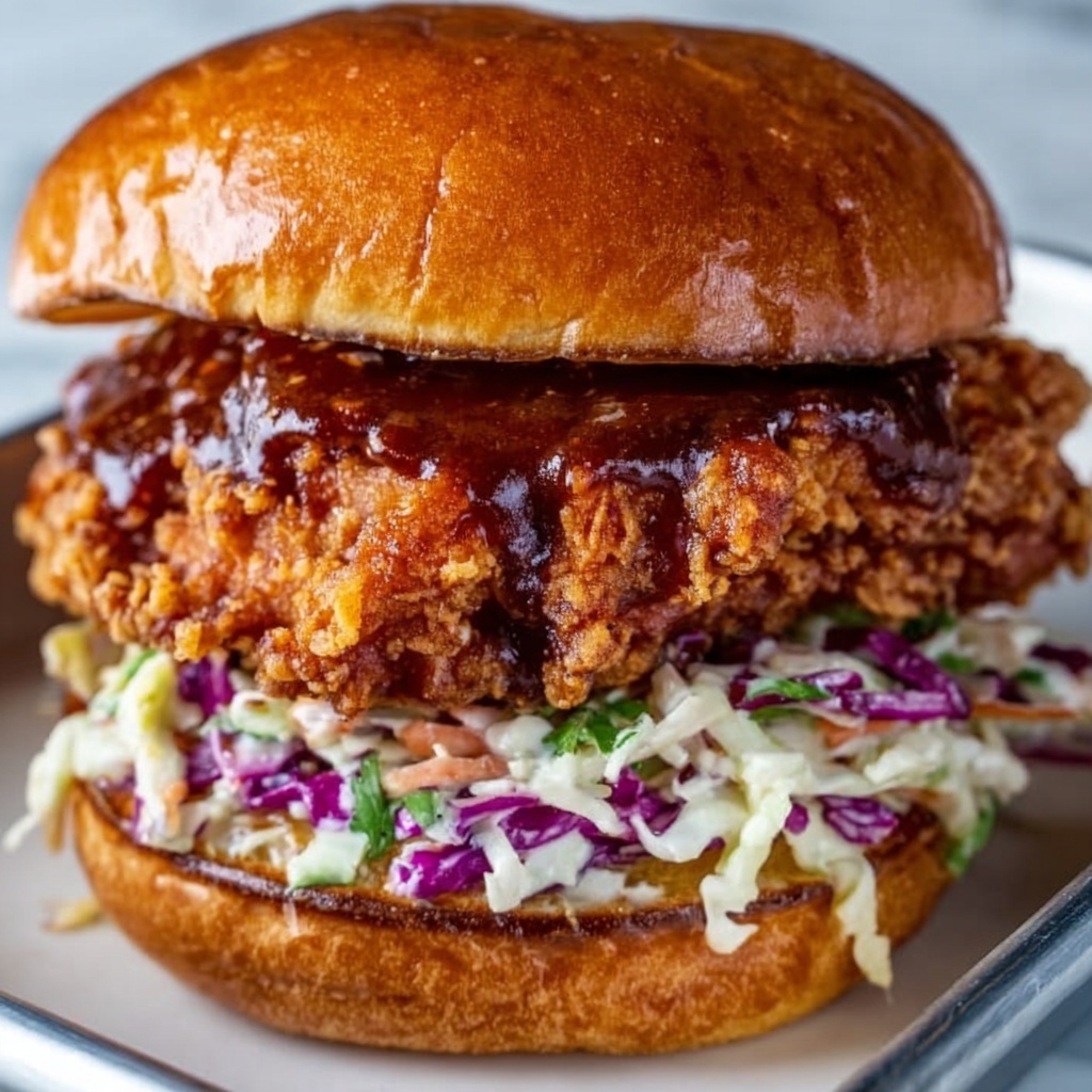 Fried Buffalo Chicken Sandwiches with Blue Cheese Slaw Recipe - Recipe Image