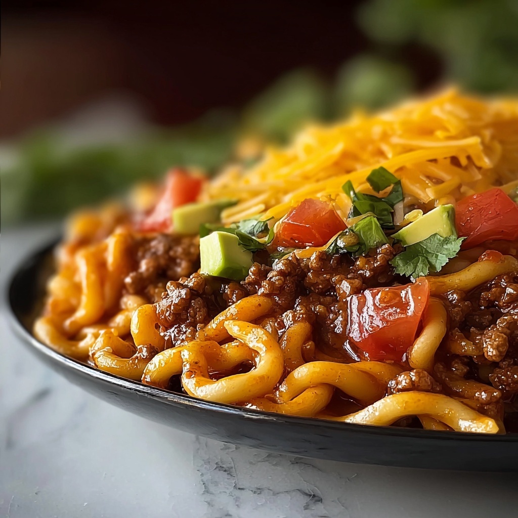 Cheesy Beef Taco Pasta Recipe - Recipe Image
