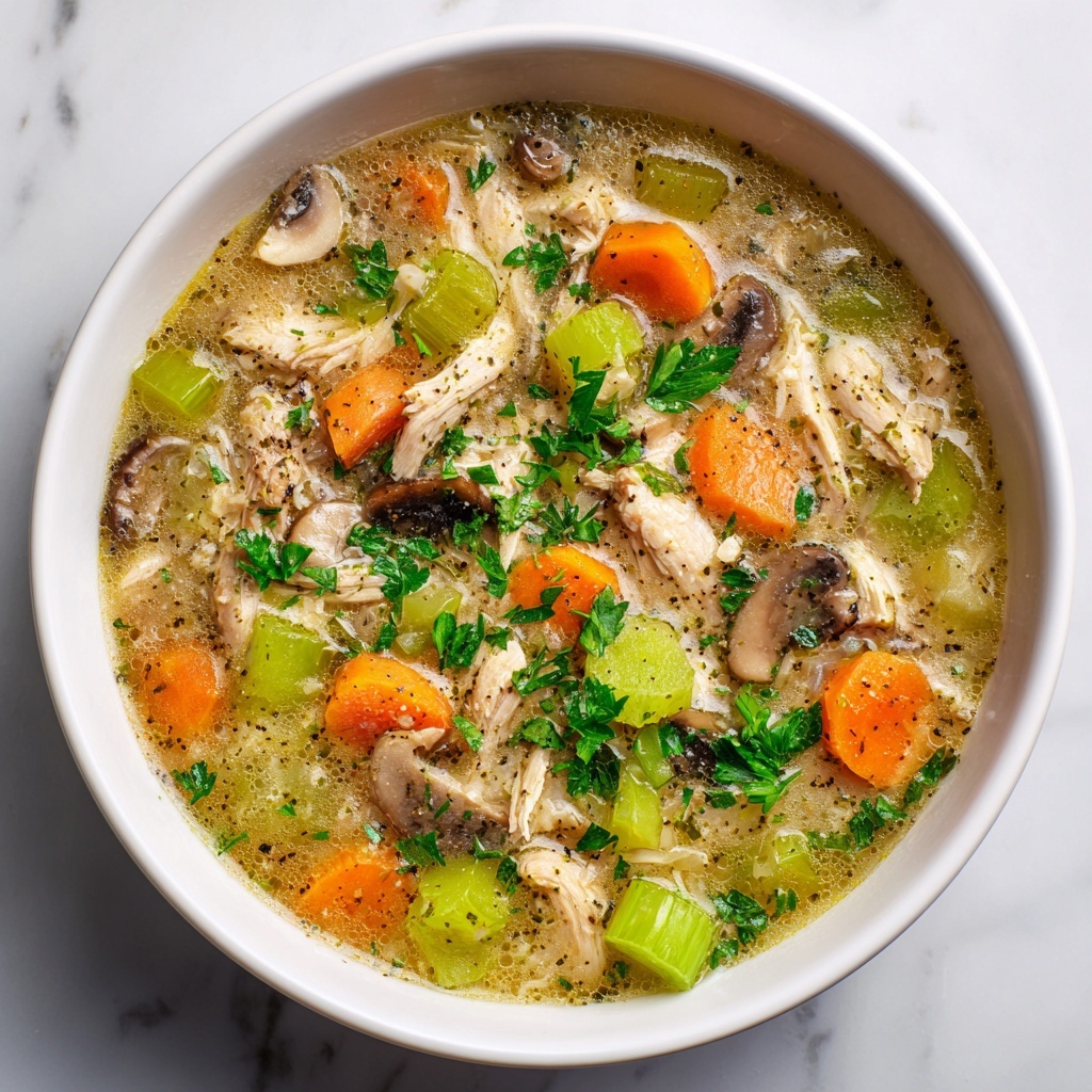 Easy Chicken, Mushroom & Leek Soup Recipe - Recipe Image