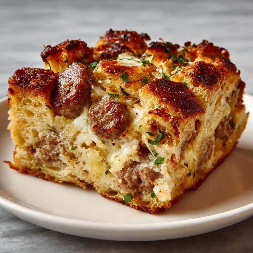 Savory Sausage and Herb Bread Bake Recipe - Recipe Image