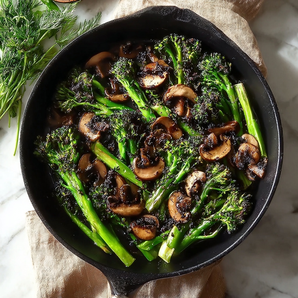 Roasted Broccolini with Mushrooms in Balsamic Bliss Recipe - Recipe Image