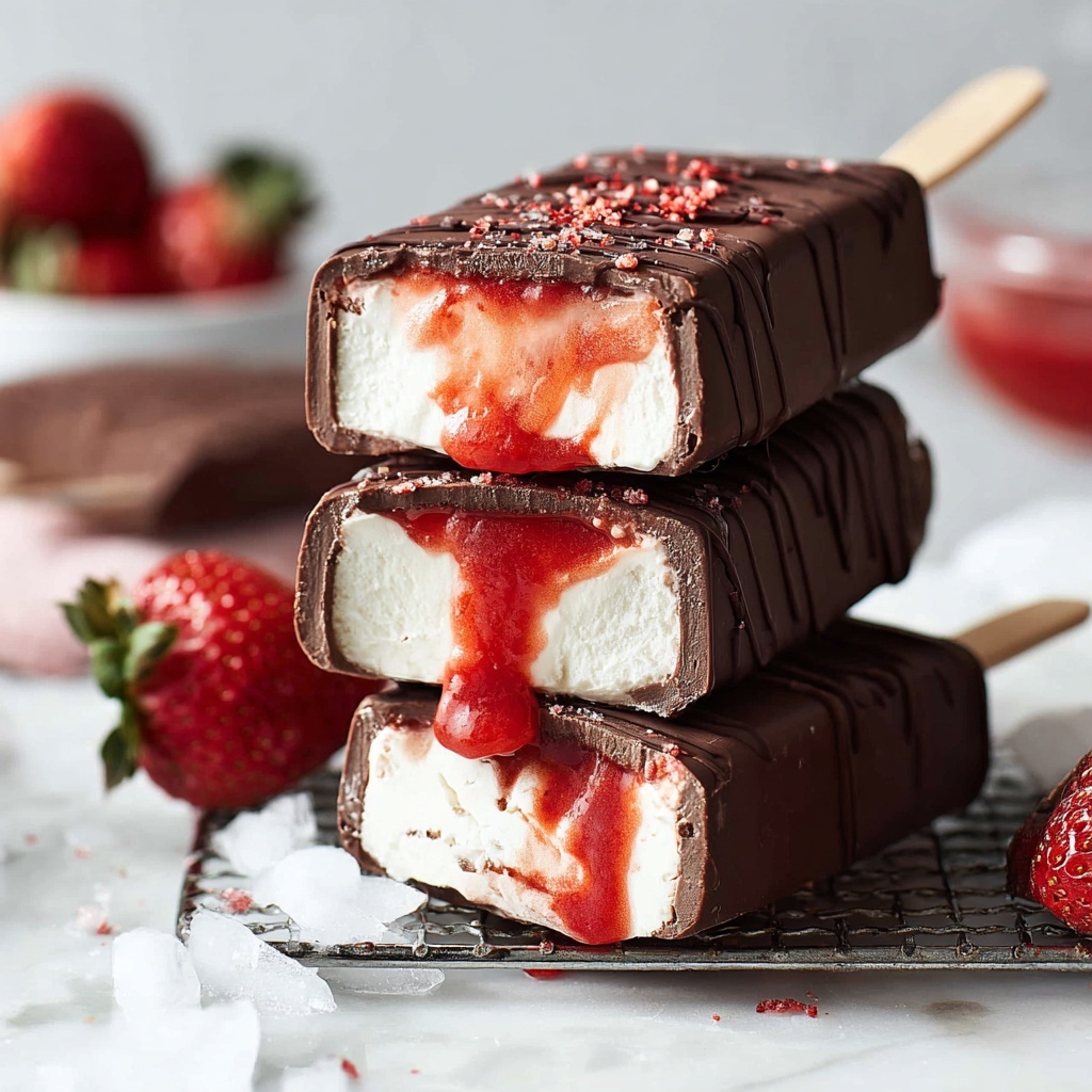 Strawberry Vegan Magnum Ice Creams Recipe - Recipe Image