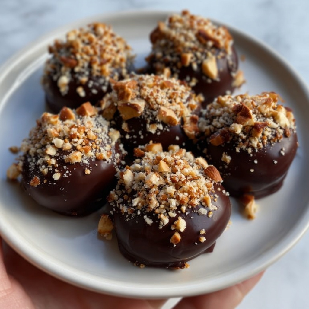 No Bake Pecan Pie Balls with Chocolate Coating Recipe - Recipe Image