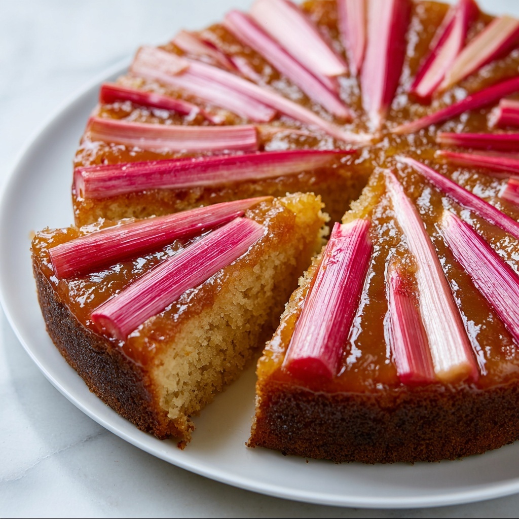 Easiest Rhubarb Upside Down Cake Recipe - Recipe Image