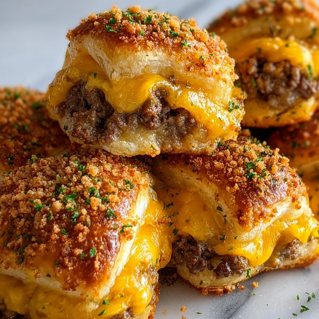 Garlic Butter Cheeseburger Rollups Recipe - Recipe Image