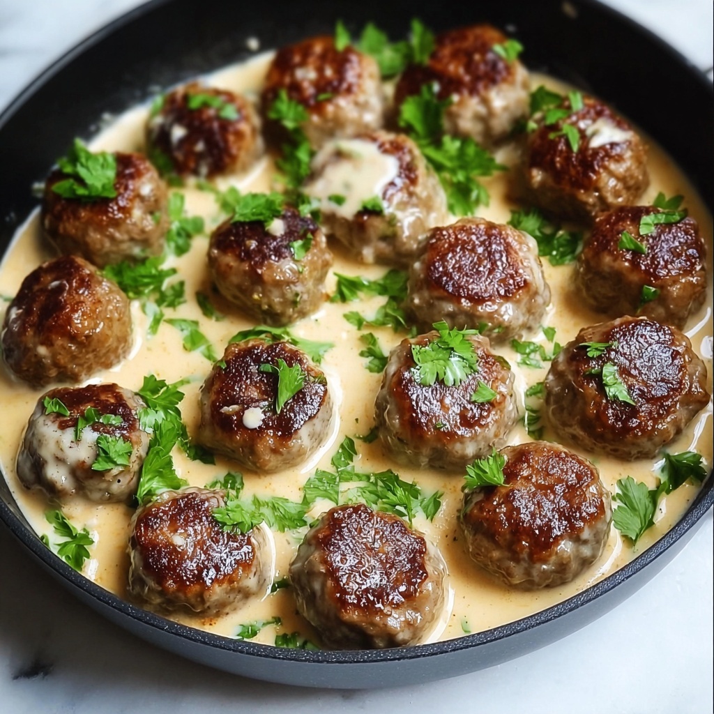 Keto Ricotta Turkey Meatballs in Creamy Basil Sauce Recipe - Recipe Image