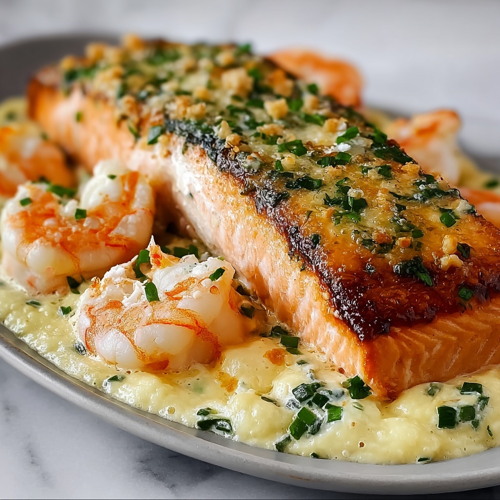 Crab and Shrimp Stuffed Salmon for a Keto Delight Recipe - Recipe Image