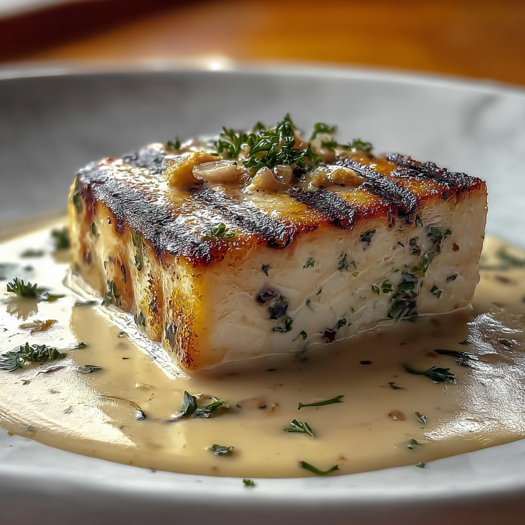 Savor Tuna Steaks with Creamy Garlic Sauce Recipe - Recipe Image