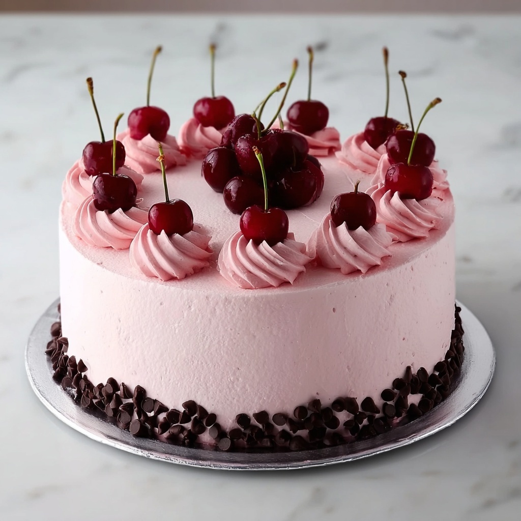 Easy Chocolate Cherry Chip Cake with Maraschino Cherries Recipe - Recipe Image