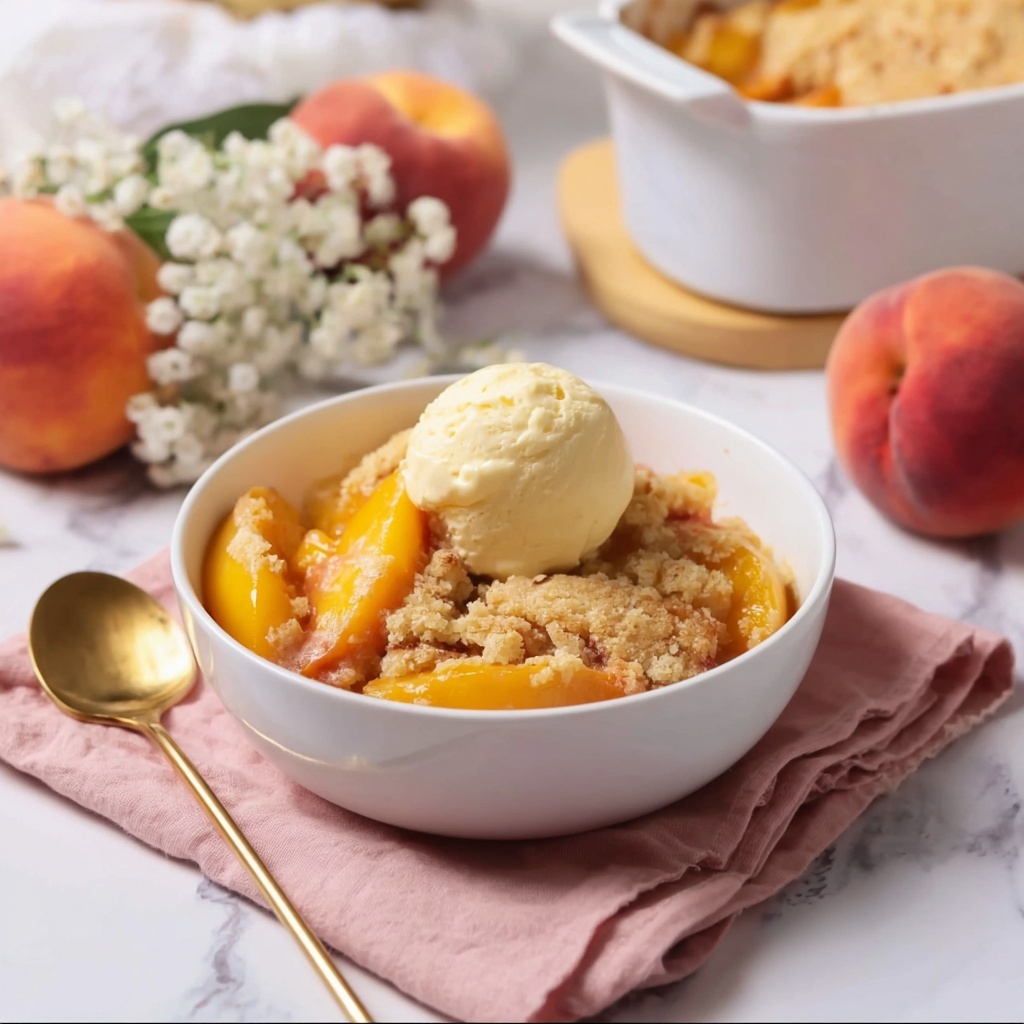 Easy Peach Cobbler with Cake Mix Recipe - Recipe Image