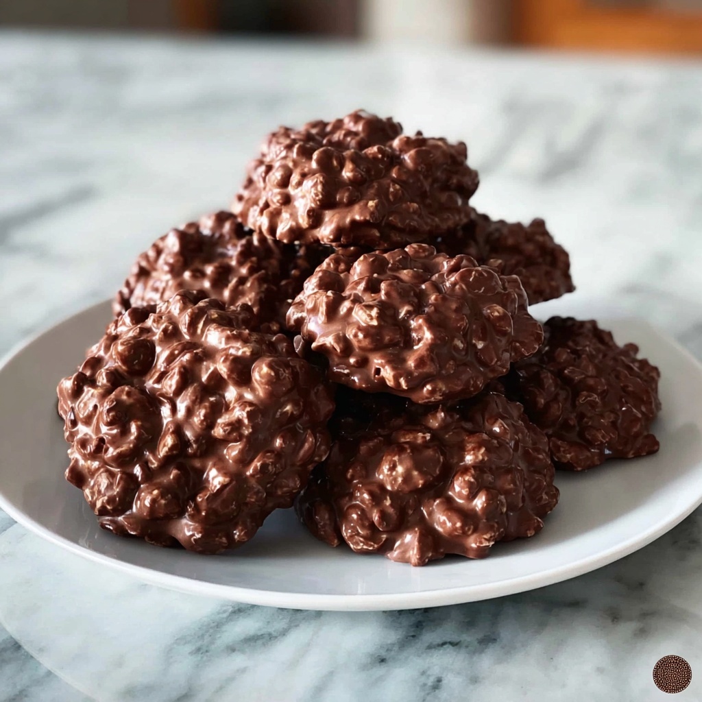 Easy No-Bake Chocolate Peanut Butter Cookies Recipe - Recipe Image