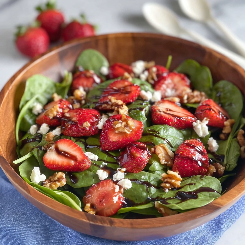 Spinach Strawberry Salad with Feta Cheese Recipe - Recipe Image