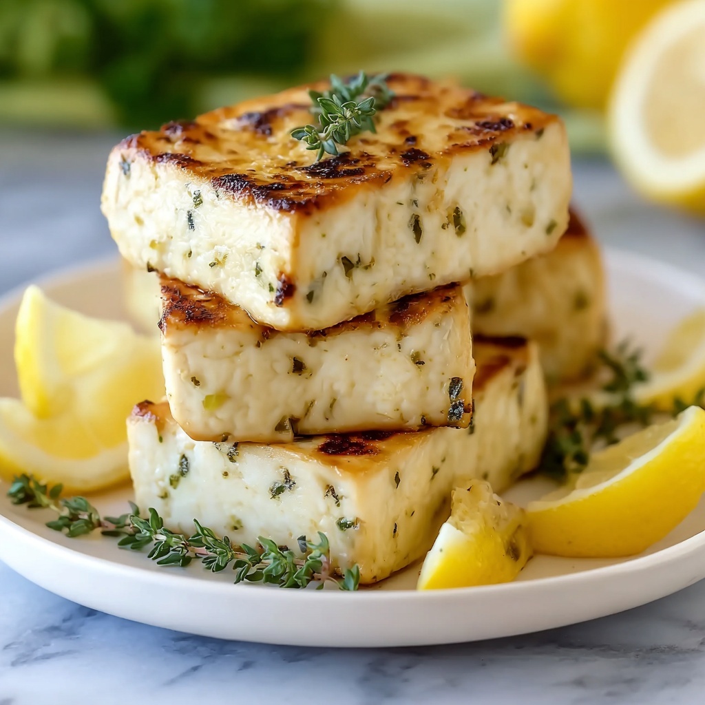 Zesty Baked Tofu Steaks with Lemon and Garlic Recipe - Recipe Image