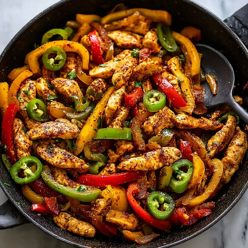 Skillet Chicken Fajitas with Creamy Jalapeño Verde Sauce Recipe - Recipe Image