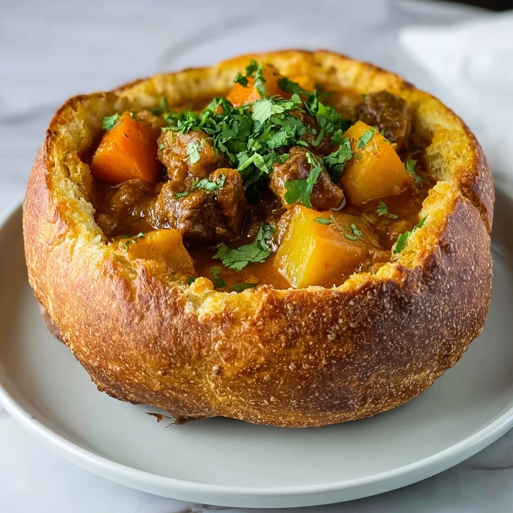 South African Curry in Hollowed Bread Recipe - Recipe Image