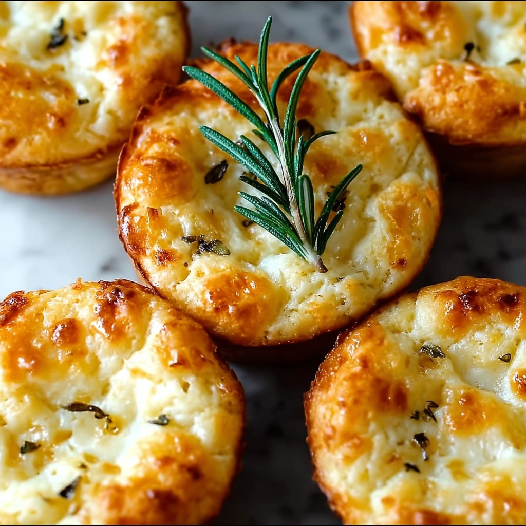 Golden Crust Garlic Rosemary Focaccia Muffins Recipe - Recipe Image