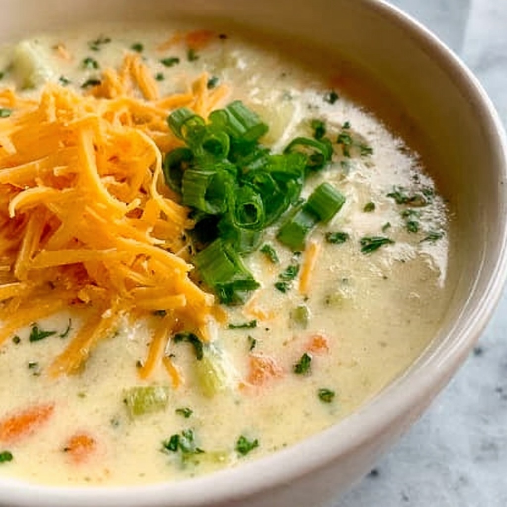 Creamy Potato Carrot Soup with Cheddar and Parsley Recipe - Recipe Image