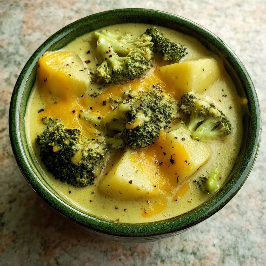Crockpot Potato Broccoli Cheddar Soup Recipe - Recipe Image