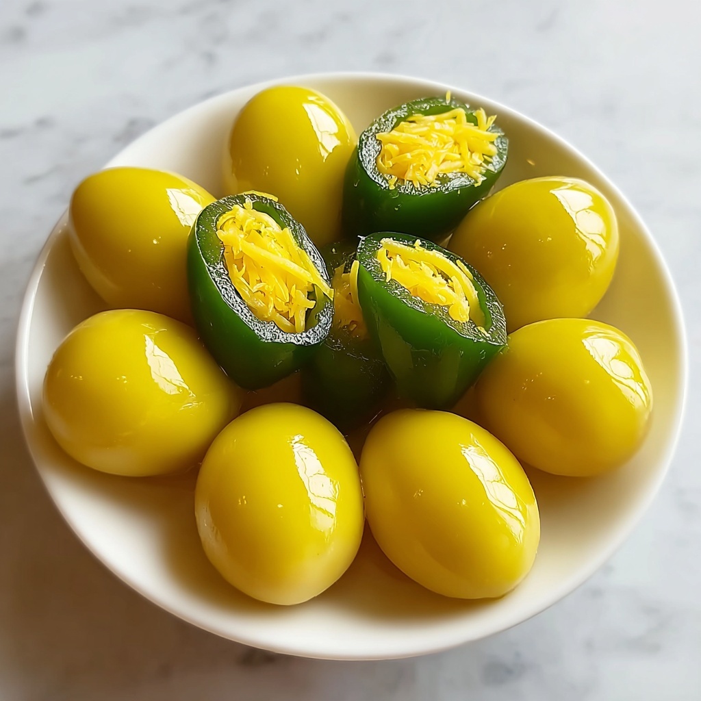 Cowboy Candy Pickled Eggs: Sweet Spicy Snack Bliss Recipe - Recipe Image