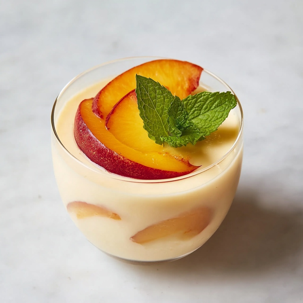 Homemade Peach Posset: A Creamy Summer Delight Recipe - Recipe Image