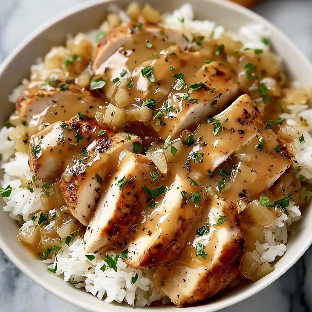 Smothered Chicken and Rice Recipe - Recipe Image